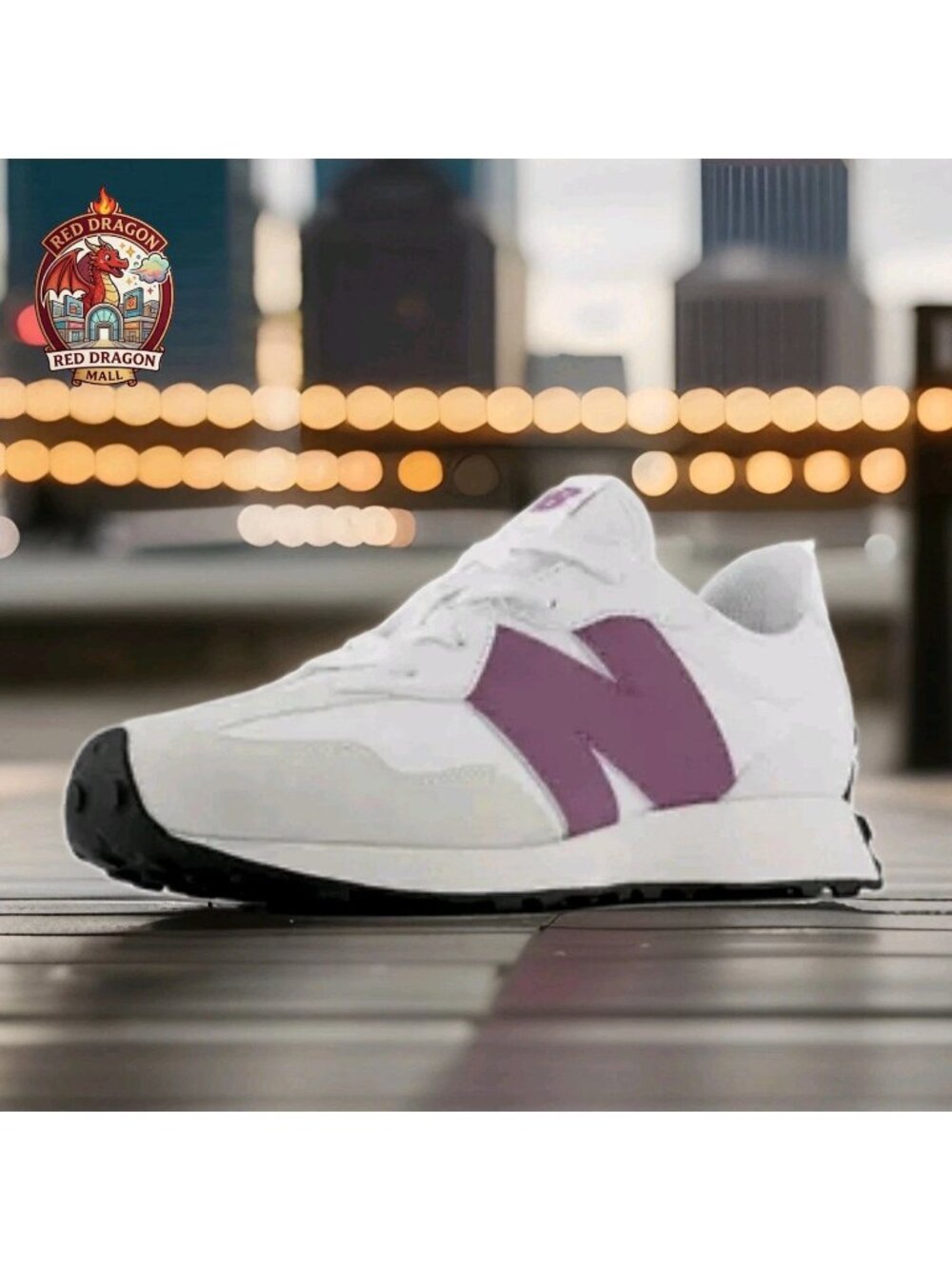 New Balance 327 Shoes White Purple Sneakers Unisex GS327ST - Youth Size 7